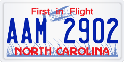 NC license plate AAM2902