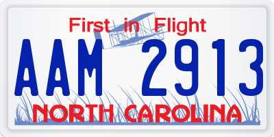 NC license plate AAM2913