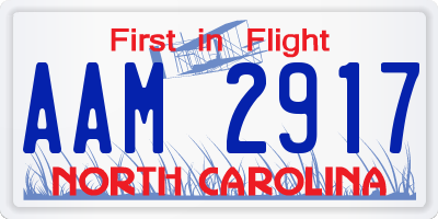 NC license plate AAM2917