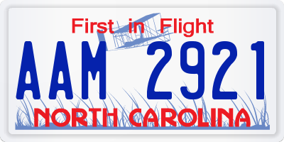 NC license plate AAM2921