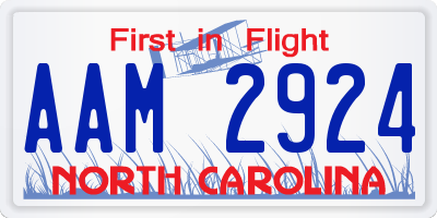 NC license plate AAM2924