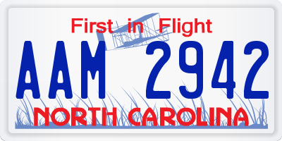 NC license plate AAM2942