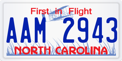 NC license plate AAM2943