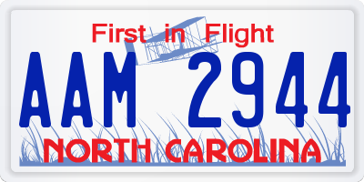 NC license plate AAM2944