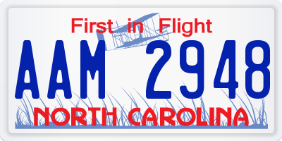 NC license plate AAM2948