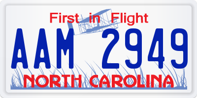 NC license plate AAM2949