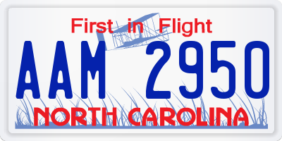 NC license plate AAM2950