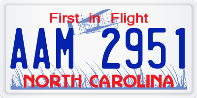 NC license plate AAM2951