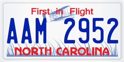 NC license plate AAM2952