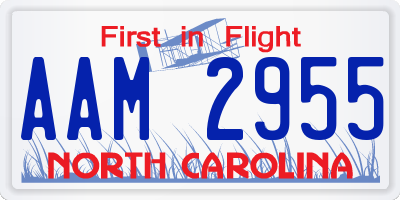 NC license plate AAM2955