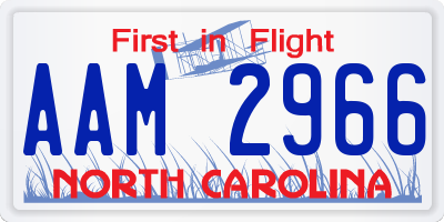 NC license plate AAM2966