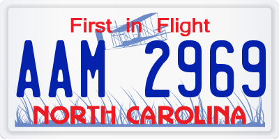 NC license plate AAM2969