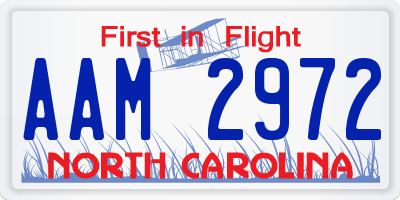 NC license plate AAM2972