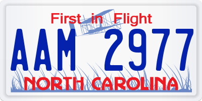 NC license plate AAM2977
