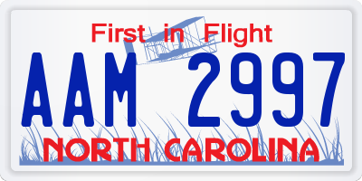 NC license plate AAM2997