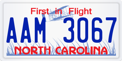 NC license plate AAM3067