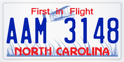 NC license plate AAM3148