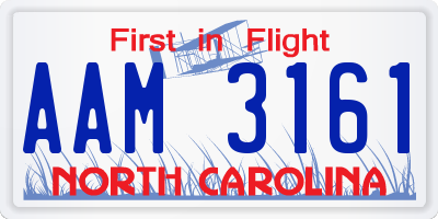 NC license plate AAM3161