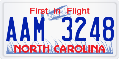 NC license plate AAM3248