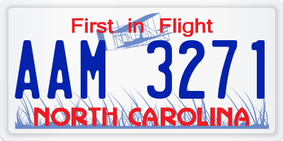 NC license plate AAM3271