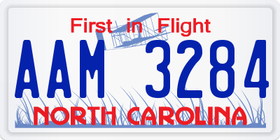 NC license plate AAM3284