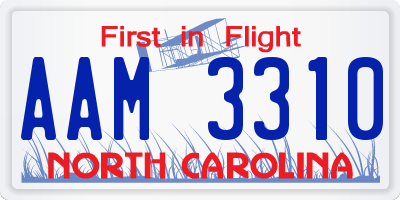 NC license plate AAM3310