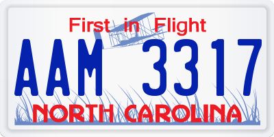NC license plate AAM3317