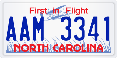 NC license plate AAM3341