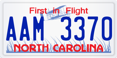 NC license plate AAM3370