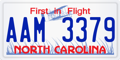 NC license plate AAM3379