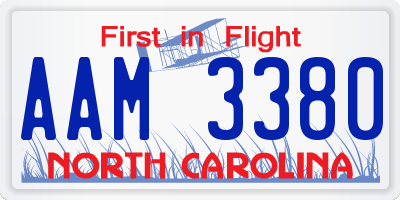 NC license plate AAM3380