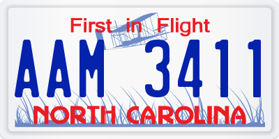 NC license plate AAM3411