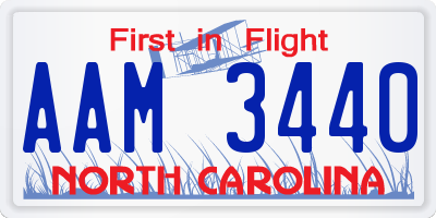 NC license plate AAM3440