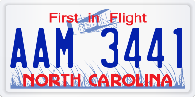 NC license plate AAM3441