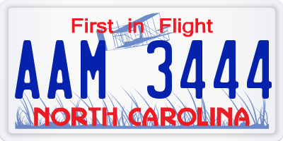 NC license plate AAM3444