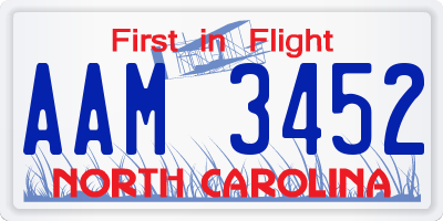 NC license plate AAM3452