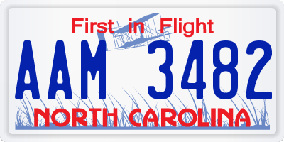 NC license plate AAM3482