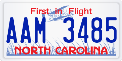 NC license plate AAM3485