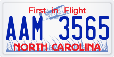 NC license plate AAM3565
