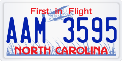 NC license plate AAM3595