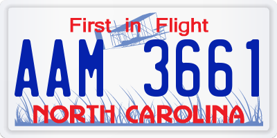 NC license plate AAM3661