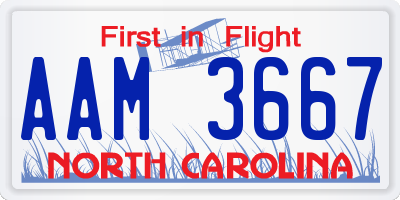 NC license plate AAM3667