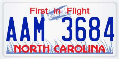 NC license plate AAM3684
