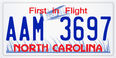 NC license plate AAM3697