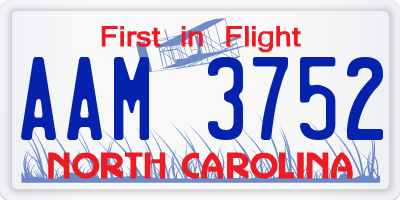 NC license plate AAM3752