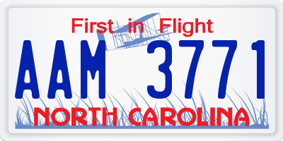 NC license plate AAM3771