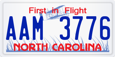 NC license plate AAM3776