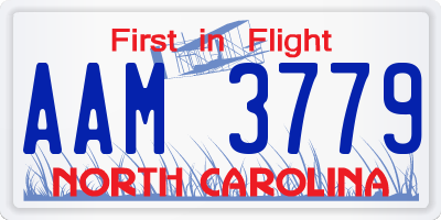 NC license plate AAM3779