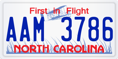 NC license plate AAM3786