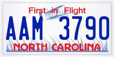 NC license plate AAM3790